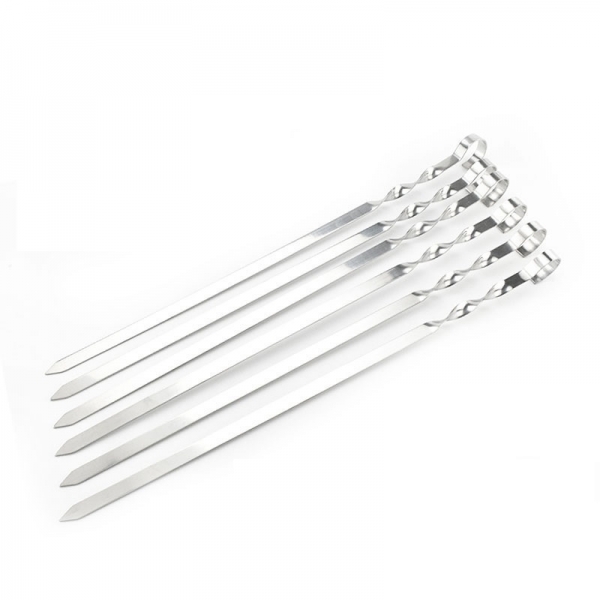 Hakka 23.5 inch Large Stainless Steel BBQ Skewers Grilling Kabob Barbecue Needle 